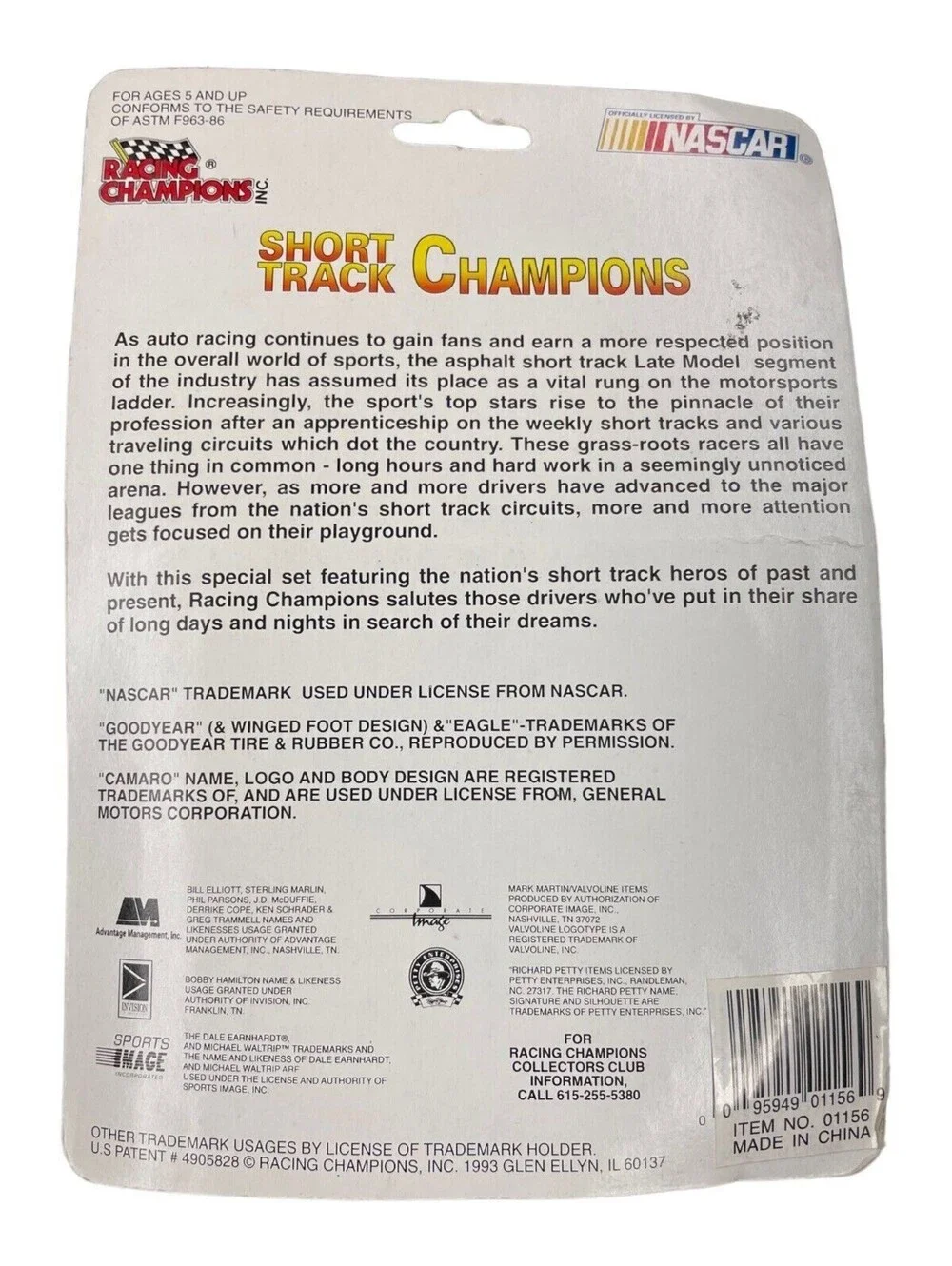 Mark Martin Racing Champions 1993 #5 Short Track Champs Late Model Camaro